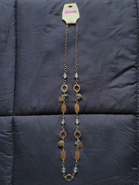 Alba Silver-Tone Necklace with Light Blue Beads